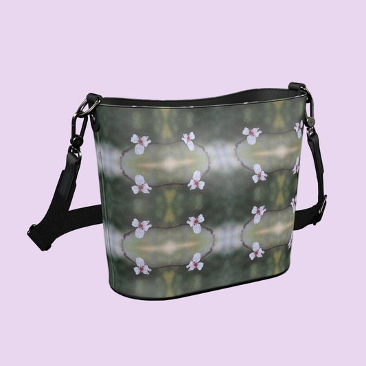 Blossom Mirror -  Leather Bucket Tote