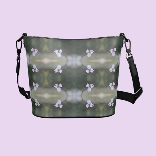Blossom Mirror -  Leather Bucket Tote